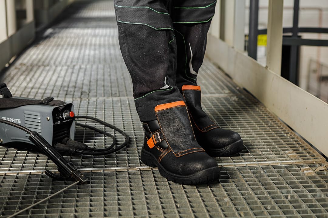 NEO TOOLS Zapatos de seguridad para hombre, antideslizantes, de piel, botas de trabajo, transpirables, ligeras, botas de trabajo, zapatos de seguridad, zapatos de soldador, talla 39-47