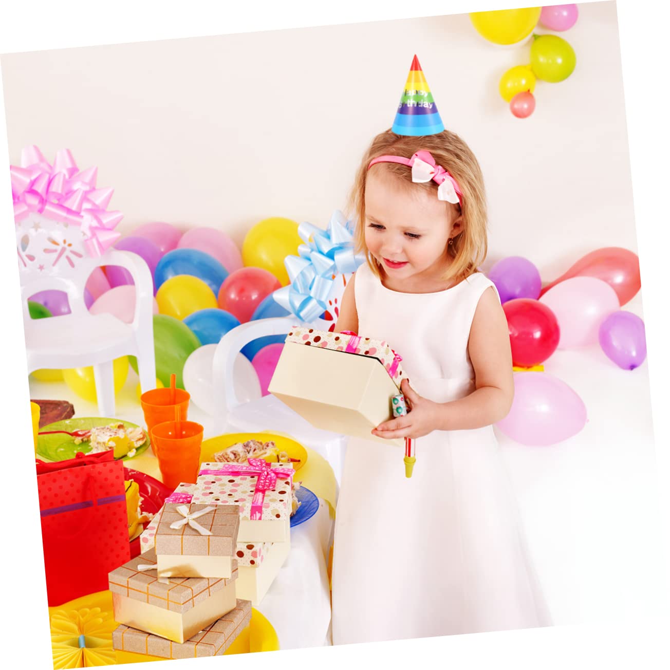Cappello Triangolare Compleanno Ragazzo Ragazza 50 Pezzi Carta Rainbow | 25 Variante Lh-mz059, Decorativo per Party e Photo Props, per Ragazzo Ragazza e Ragazzi