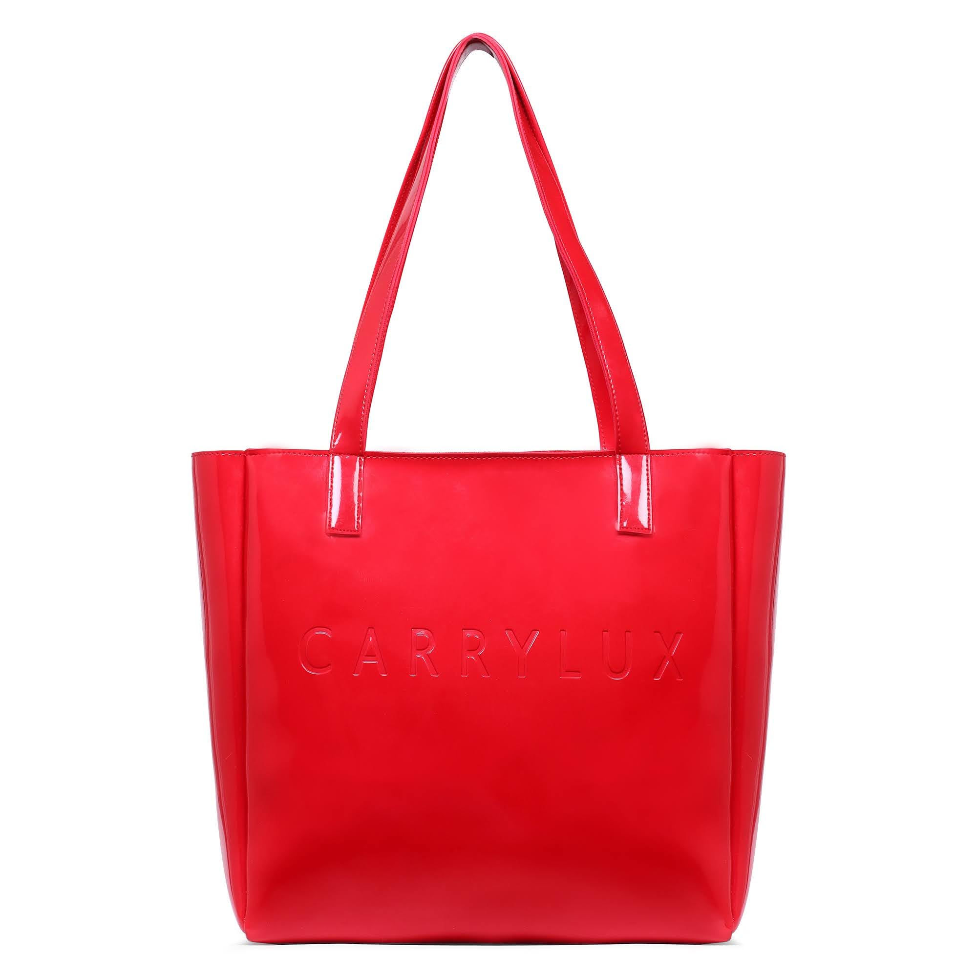 Carrylux Spacious Tote Bag For Womens Handbag Ladies Purses, With Zip Closure Shining Synthetic Leather (Red) (B0DDTZTF86) Amazon Price History, Amazon Price Tracker