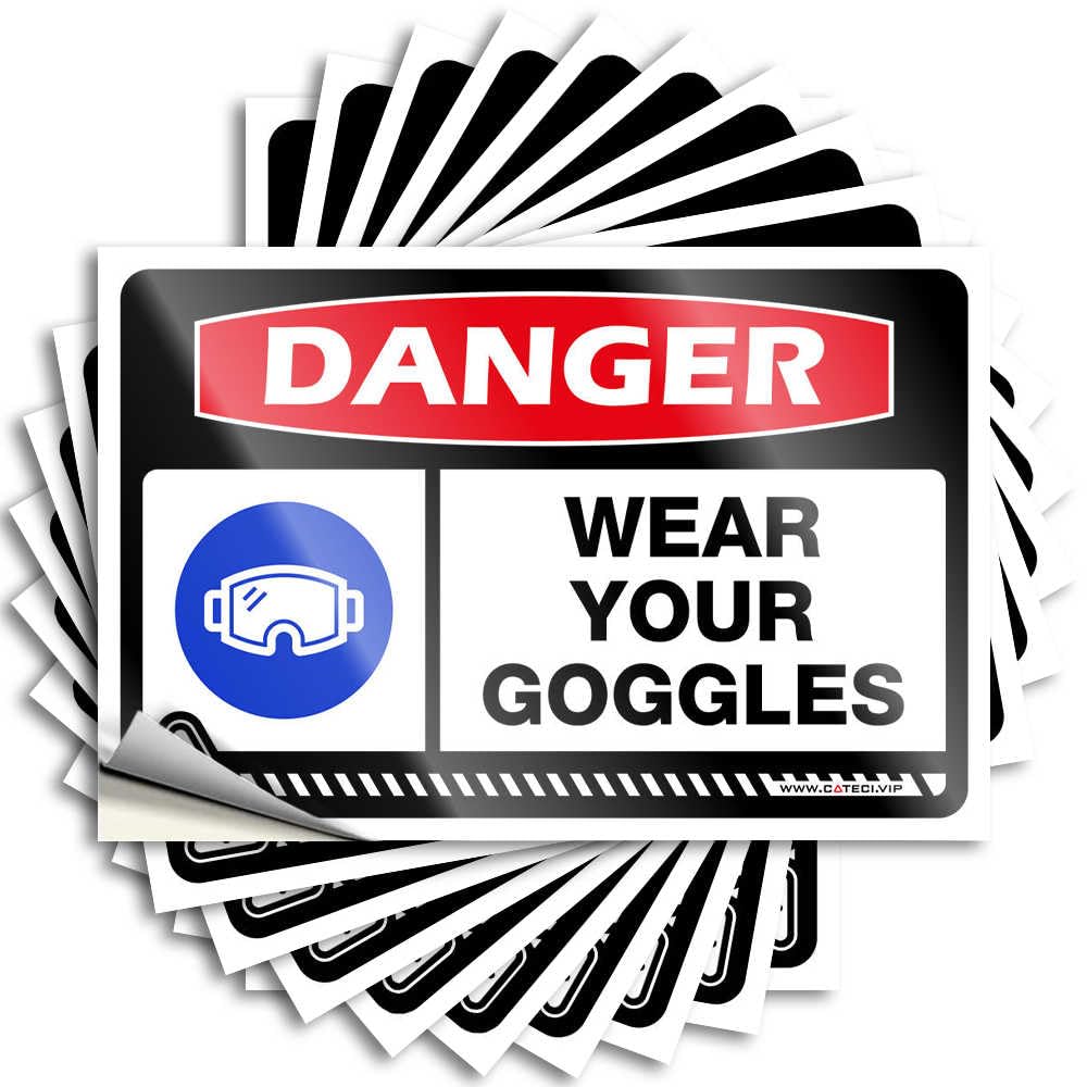 Decal Bookish Home Decor Gifts Helmet Danger Wear Your Goggles - No Residue Decals for Standing(6X9CM)