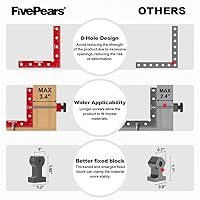 Vista 4 de Fivepears Juego de 2 abrazaderas cuadradas de posicionamiento de 90 grados para carpintería, abrazadera de esquina de ángulo recto de precisión