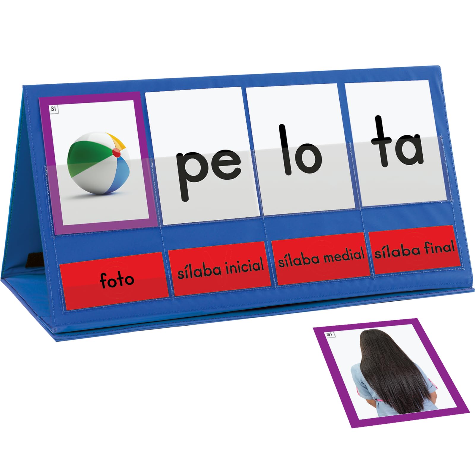 Really Good Stuff Spanish Word Building Desktop Pocket Chart Tent and Cards Kit - 1 kit