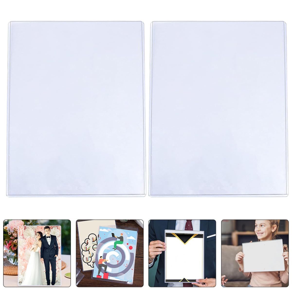 GALPADA Buste Protettive Pratiche per Esposizione e Protezione 12 Pezzi in Plastica Bianche per Foto e Documenti Importanti in Casa o Ufficio