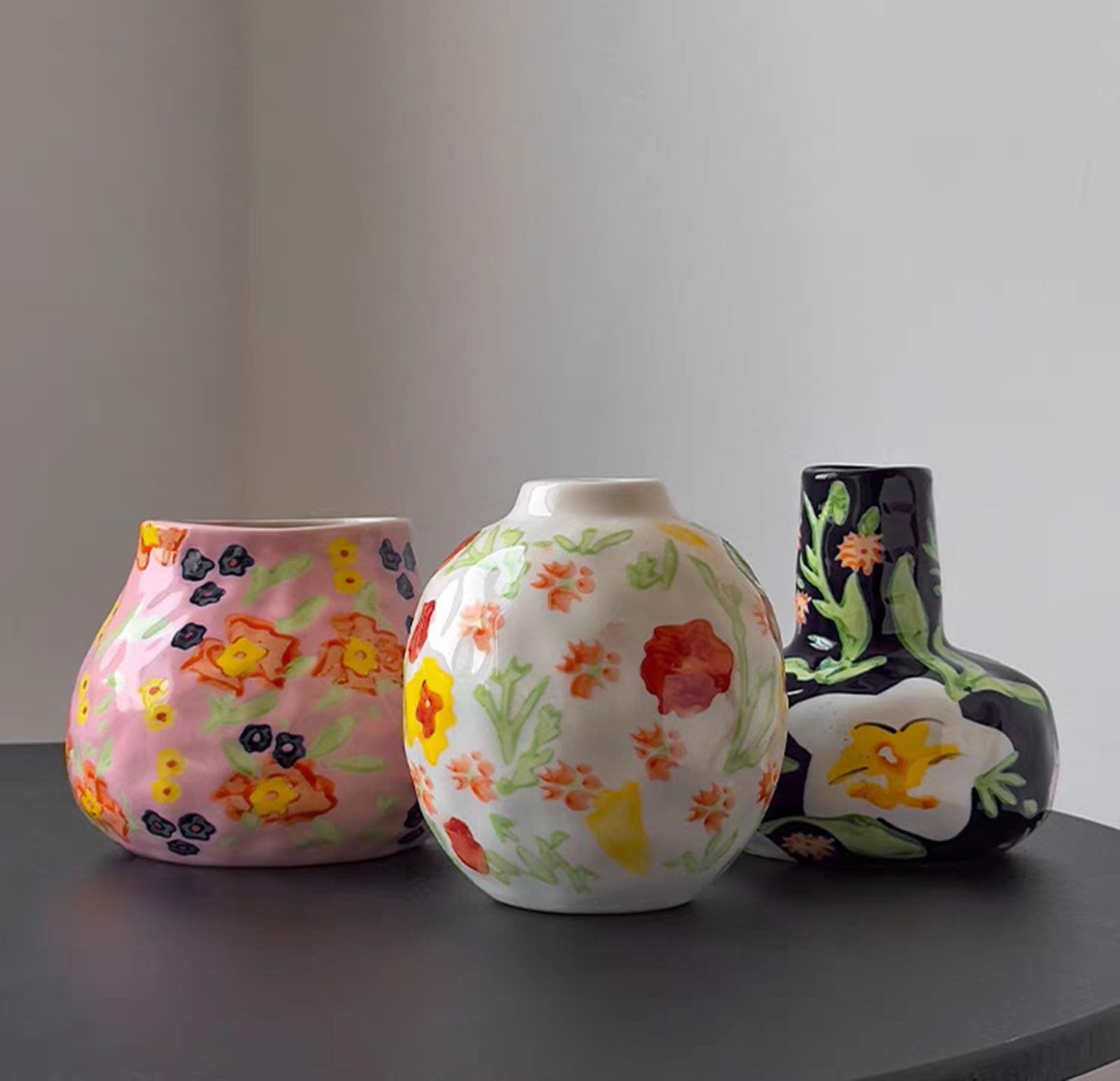 Wazon ceramiczny na kwiaty, ręcznie malowany, rustykalny, ręcznie robiony, do salonu, biura, na wesela i stoły imprezowe,A