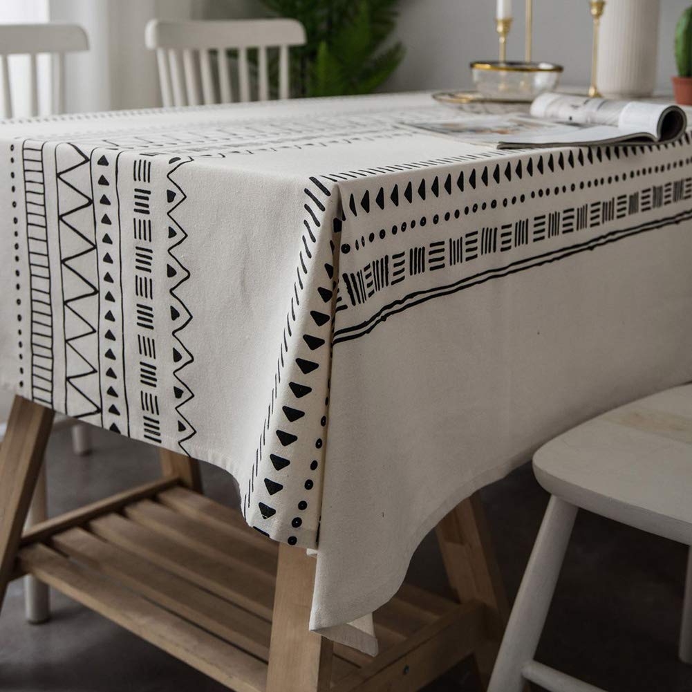 Tovaglia di Lino in Cotone Tovaglia da Tavolo Rettangolare da Cucina Lavabile Decorazione Domestica Tovaglietta da caffè Stuoia da Picnic all'aperto, 140 * 250cm