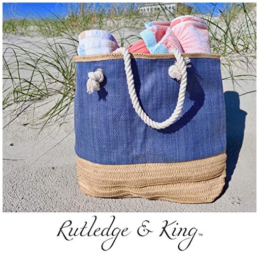 Rutledge & King Tote Bag - Beach Bag - Beach Tote - Large Tote Bag with Rope Handles - Image 4