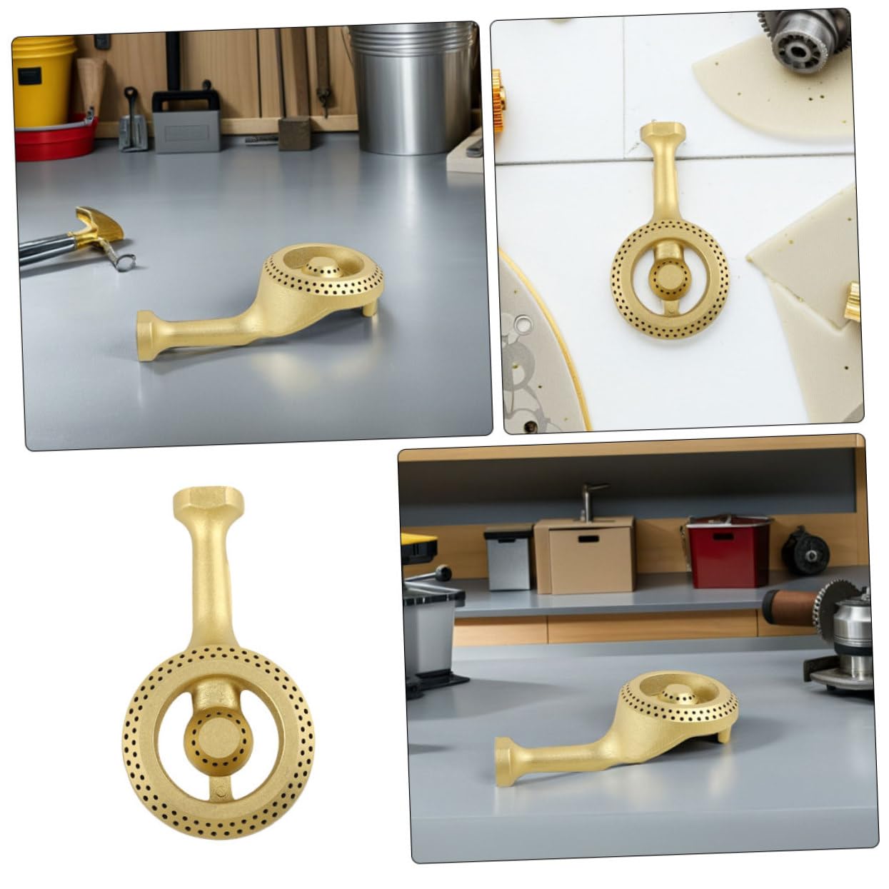 ifundom Testa Bruciatore Gas in Ferro 2 Pezzi per Cucina Domestica Distribuzione Uniforme della Fiamma e Superficie Facile da Pulire