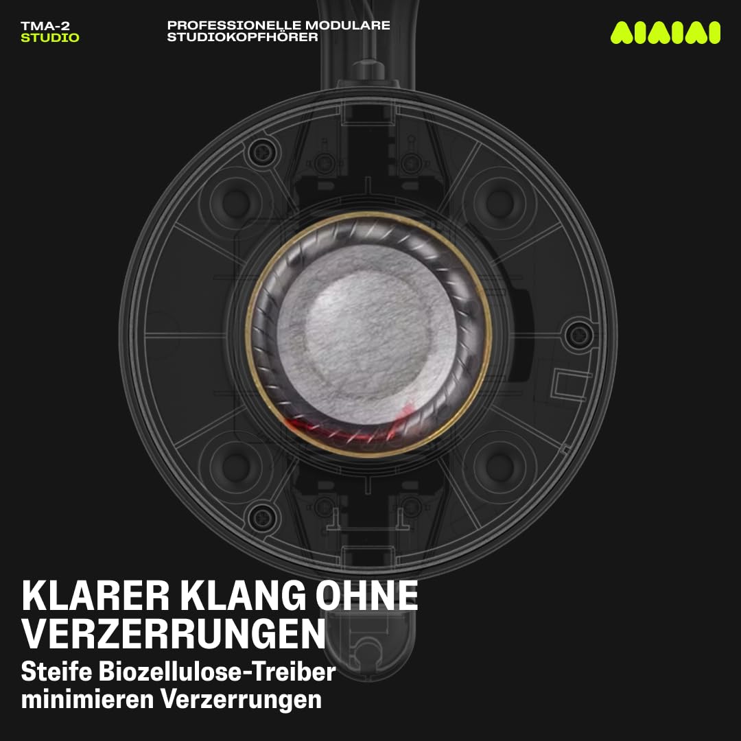 AIAIAI TMA-2 Studio – Professionelle Studio-Kopfhörer mit äußerst detailliertem Klang, Over-Ear-Ohrpolstern aus Alcantara und modularer Bauweise mit leicht austauschbaren Komponenten