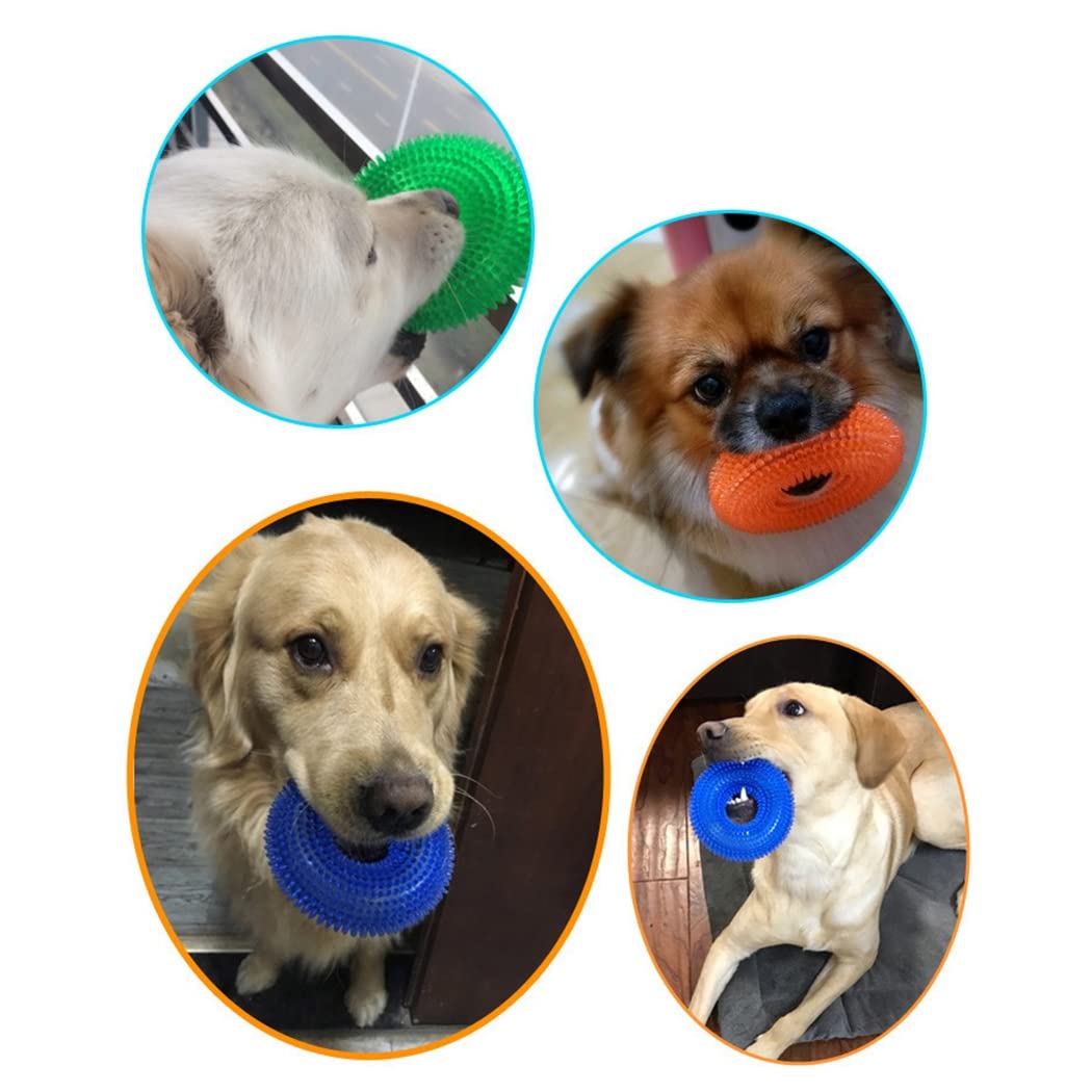 Generisch Hundekauspielzeug aus Gummi, einfarbiger Quietschring, Kauring für Welpen und Hunde, unterstützt Zahnung und Spiel, aus TPR Material, für Training und Beschäftigung