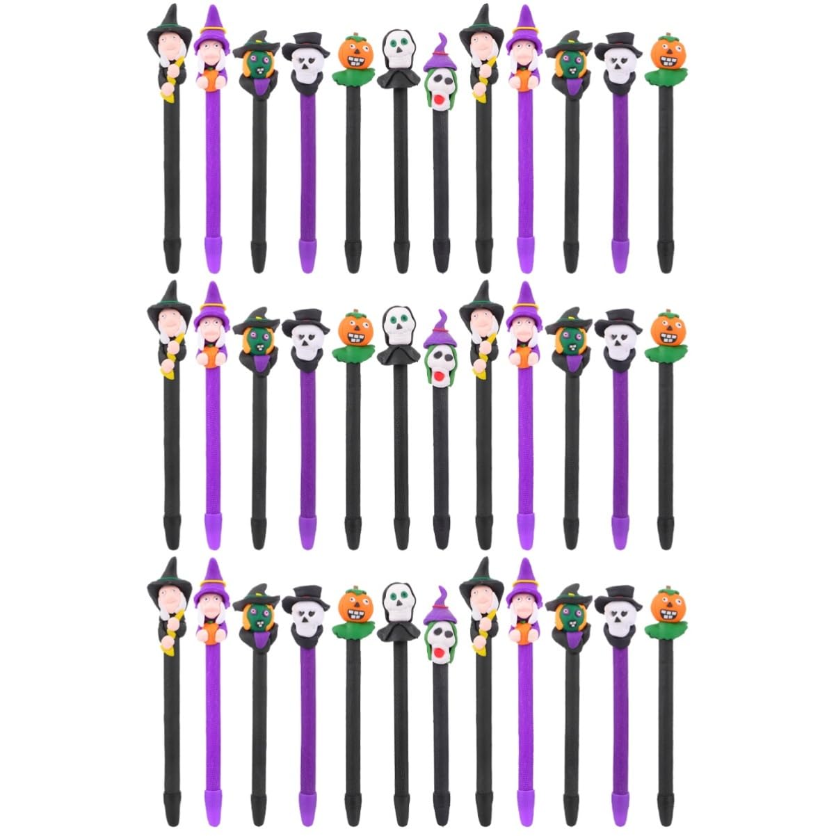 3 Set Penna A Sfera Di Halloween Esposizione Penne Marcatore Marcatori Adesivi Gel Evidenziatori Kit Arredamento Di Halloween Fornitura Di Halloween Argilla Polimerica 12 Pezzi * 3