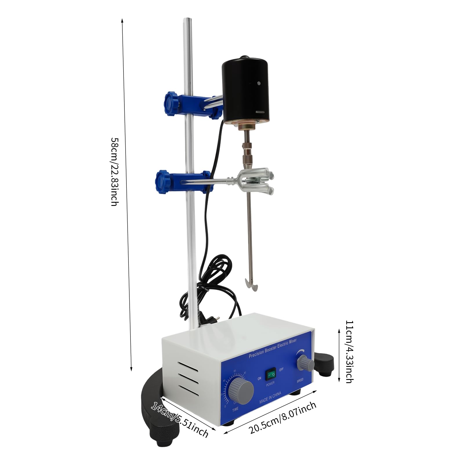 Agitateur de Laboratoire électrique 220V Mélangeur d'agitateur 0-2800 rpm,Mélangeur de Précision 0-120 Minutes,Pour Laboratoire, Métallurgie, Chimie