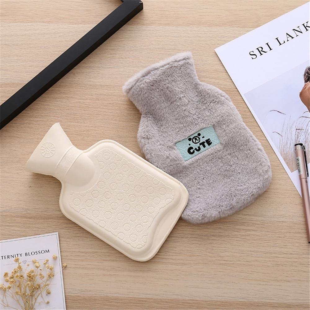 Borsa per acqua calda con coperchio in peluche a forma di lettera da 500 ml in gomma per alleviare il dolore, mano-piedi più caldo regalo per donne e ragazze - Mix - 4 pezzi