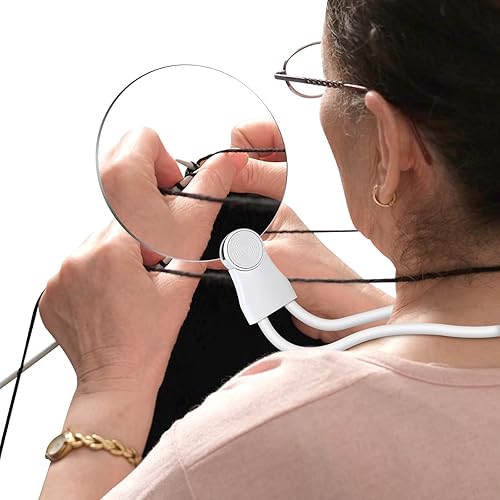 QUEQIMU Lupa, lupa magnética desmontable 3 manos libres, lupa para adultos, personas mayores, lupa para leer (5.118 in, negro)