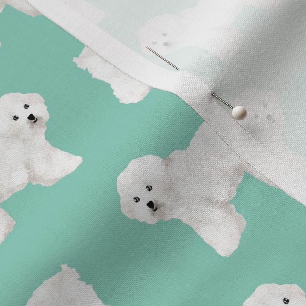 Spoonflower Fabric - Dog Print Mint Cute Breed Dogs Printed on Petal Signature Cotton Fabric by The Yard - Sewing Quilting Apparel Crafts Decor