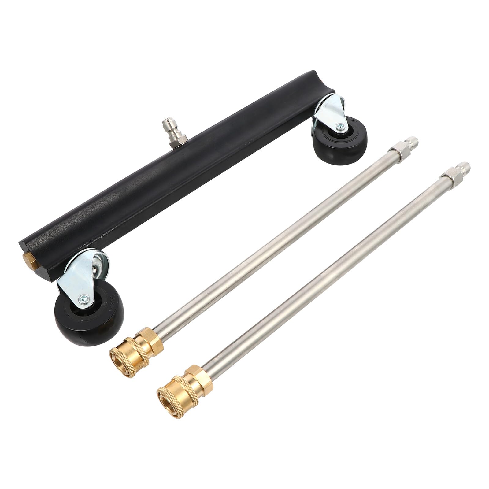 Anneome Cepillo de Limpieza para Chasis de Automóvil Alta Presión, Material de Latón y Acero Inoxidable, Diseño Ruedas Giratorias para Limpieza de SUV y Camión