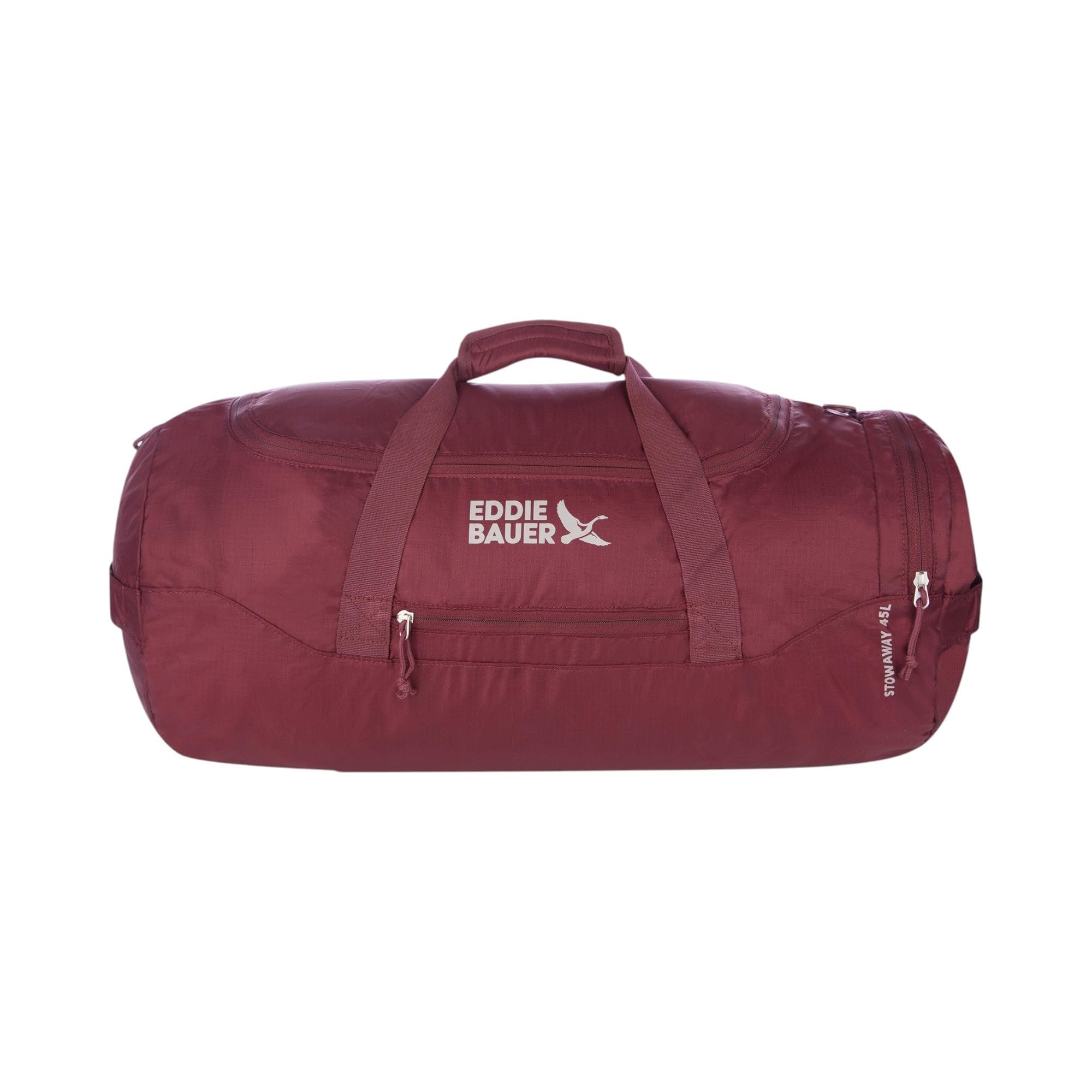 Eddie Bauer Stowaway Packable 45l Duffel Bag-Made from Ripstop Polyester, Black Cherry, 45L, Stowaway Packable 45l Duffel Bag - Made from Ripstop Polyester