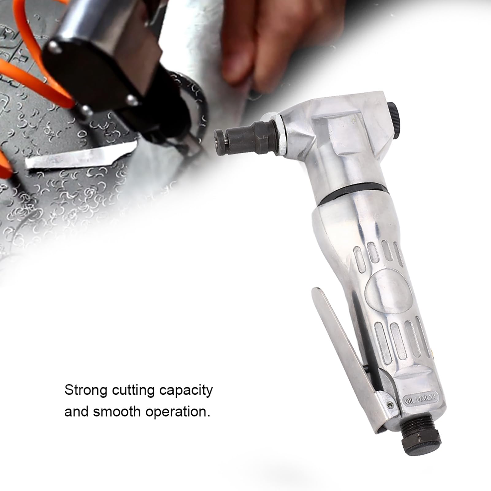 Cortador de cuchillas de alta dureza Cizalla de metal accionada por aire Herramienta neumática de 2800 RPM para corte de placas de acero y chapa con diseño de orificio de