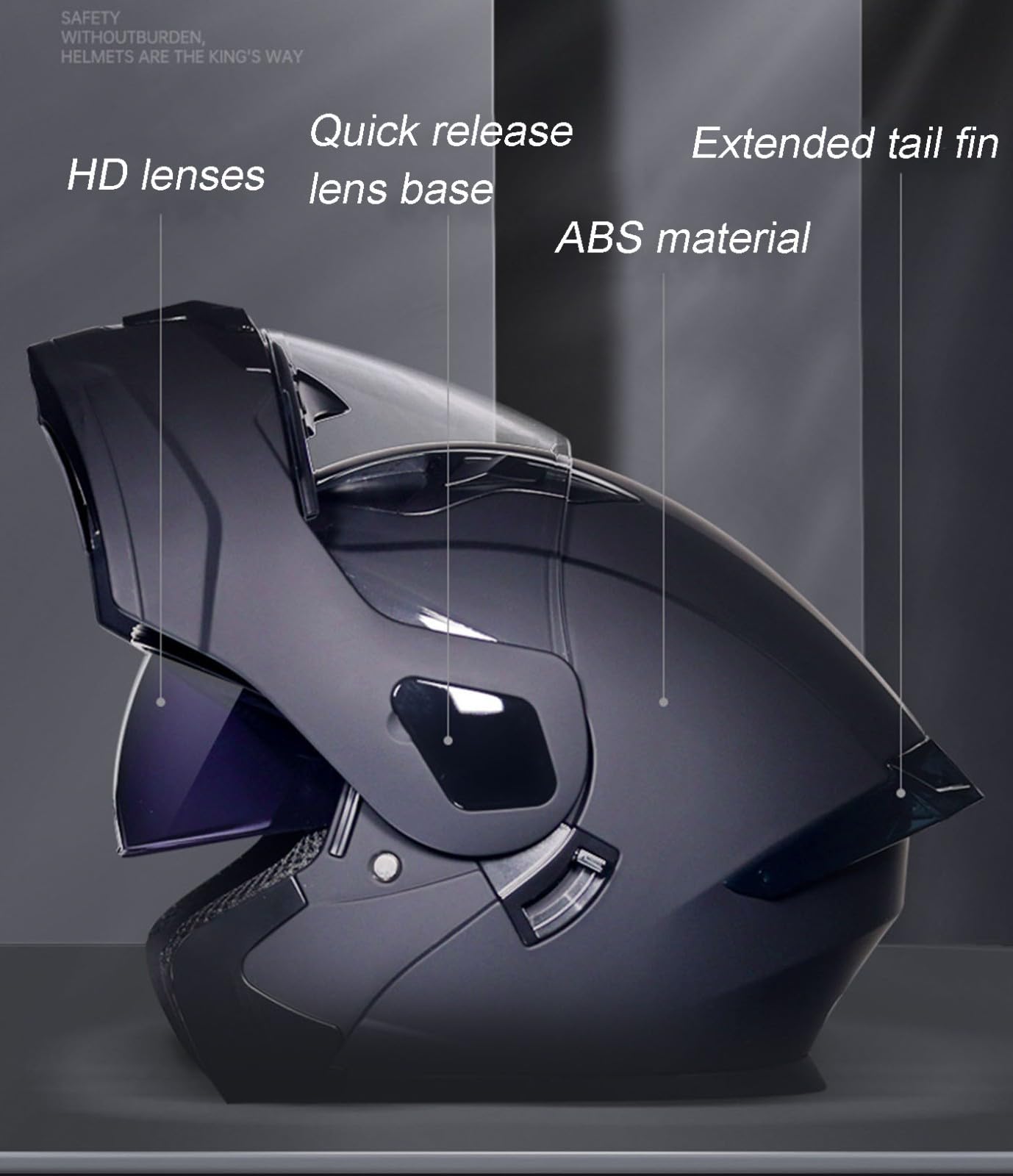 Motorrad Klapphelm mit Sonnenblende Bluetooth Helm Motorradhelm ECE Zertifiziert Integralhelme Mit Doppelvisier und Mikrofon Motorradhelm Klappbar Für Herren Damen