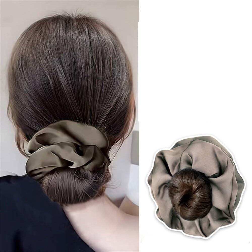 Haarknoten, Hitzebeständige Synthetische Haargummis – Donut-Dutt-Chignon Für Frauen, Dutt-Maker Für Haare（Brown）