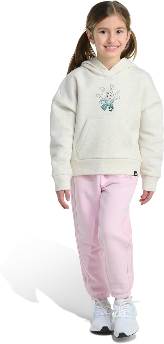 Girls' 2-piece Long Sleeve Hooded Heather Pullover & Jogger Set