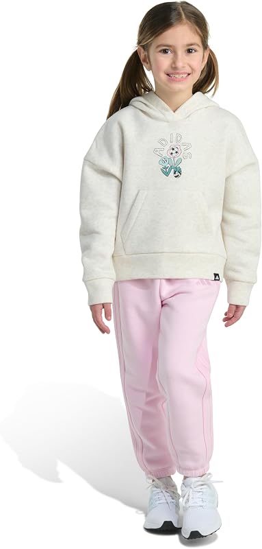 Girls' 2-piece Long Sleeve Hooded Heather Pullover & Jogger Set