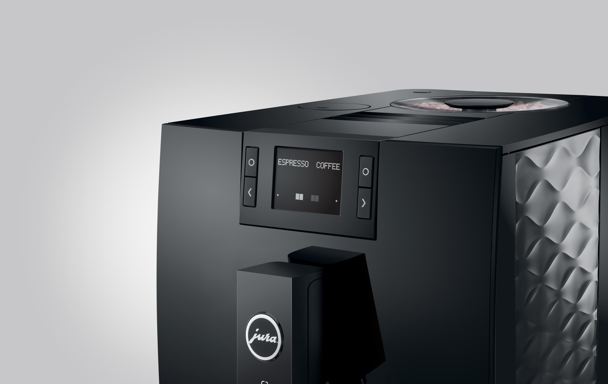 Jura - C3 Piano Black, automatyczny ekspres do kawy, wyświetlacz tekstowy, WiFi, zbiornik 1,6 l, 15 barów, Professional Aroma Grinder, 1450 W