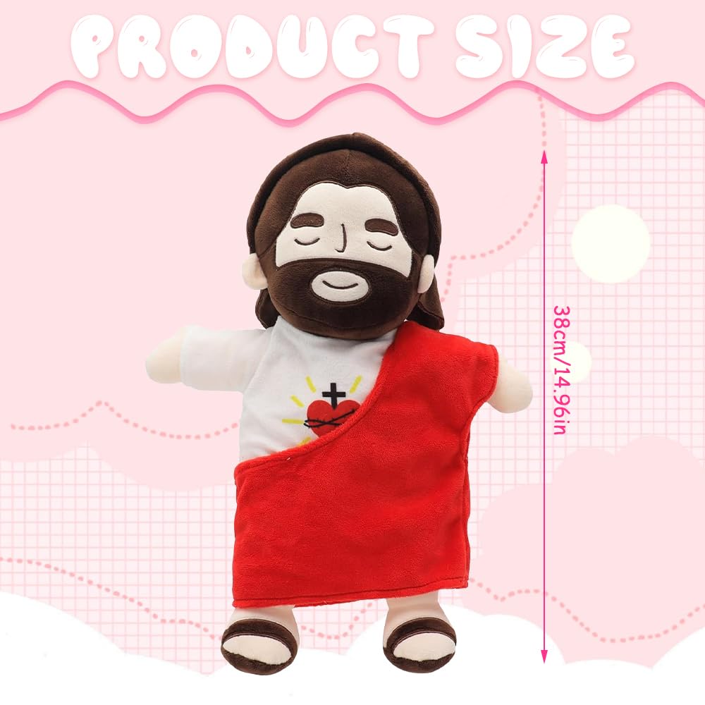Peluche Jésus Respirant 40 cm avec Musique et Lumières
