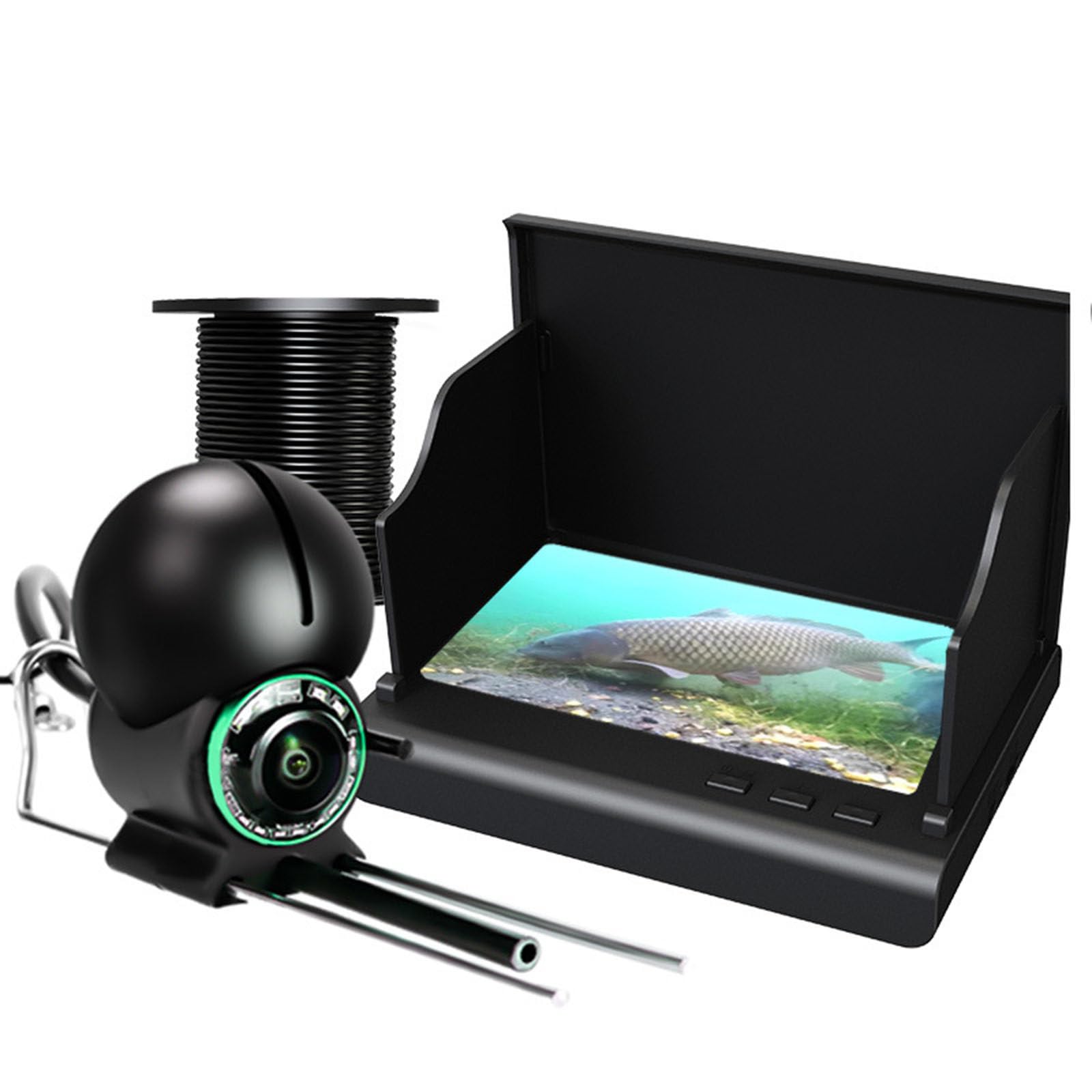 Fish Finder Underwater Fishing Camera 12LEDs 6Inch 20M 30M IP68 Waterproof for ICE/Sea/River Fishing Fishfinder,20M