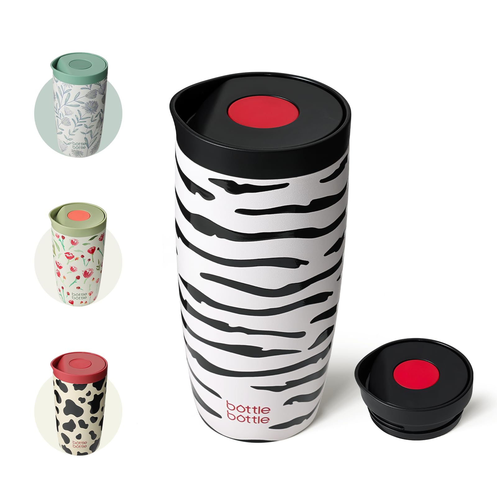 BOTTLE BOTTLE Travel Mug (Zebra Stripe, 500, Milliliters)