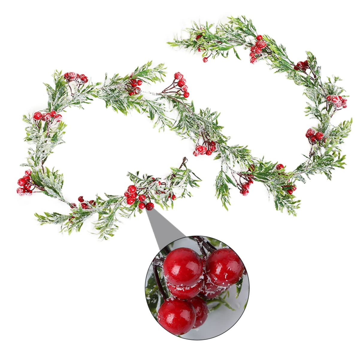 STOBOK 2stücke Weihnachts-Rattan-attrappe Mit Beeren Handgefertigte Dekoration Für Festliche Anlässe Und Partys Flexibel Und Langlebig Für Und Außendekoration