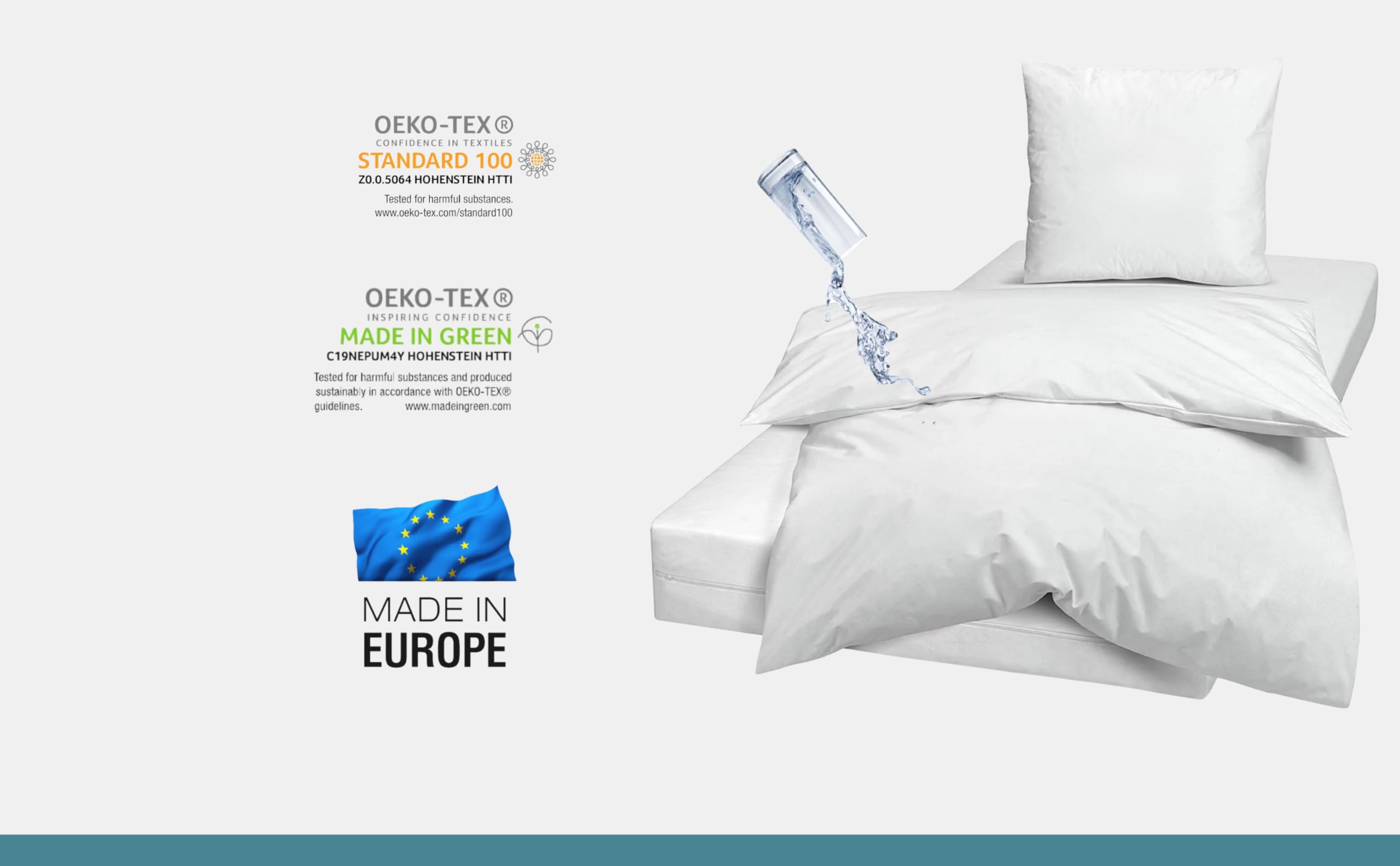 Wasserdichter Bettbezug 135x200 cm,Premium Quality, Kein Knistern- Hypoallergen & Waschbar (95C) Bettdeckenschoner Wasserdicht, Milbenbezug, Inkontinenz Bettbezug 135 x 200