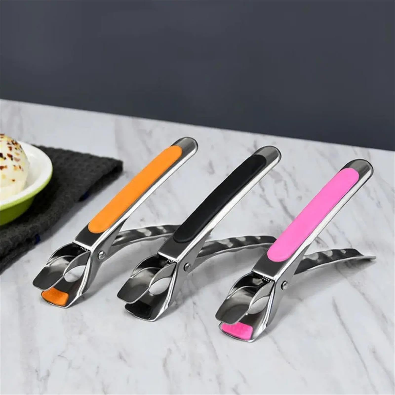 Pinzas Antiquemaduras Multiusos Pinza de silicona antiescaldadura, pinza antideslizante for cuenco cocina, comida(Pink)