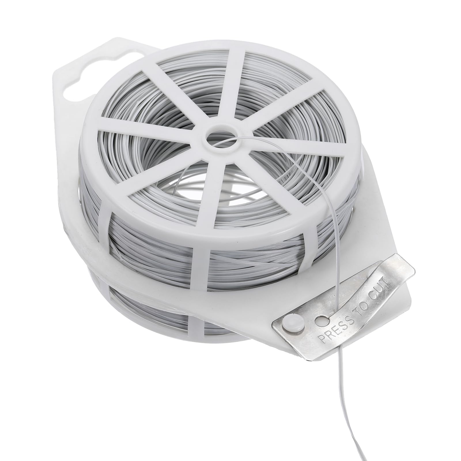 sourcing map Twist Tie with Cutter 492FT (150m) Garden Plant Ties Garden Twine Support Wire for Gardening Plant Support Growth Care Home Office Cable Organization, White