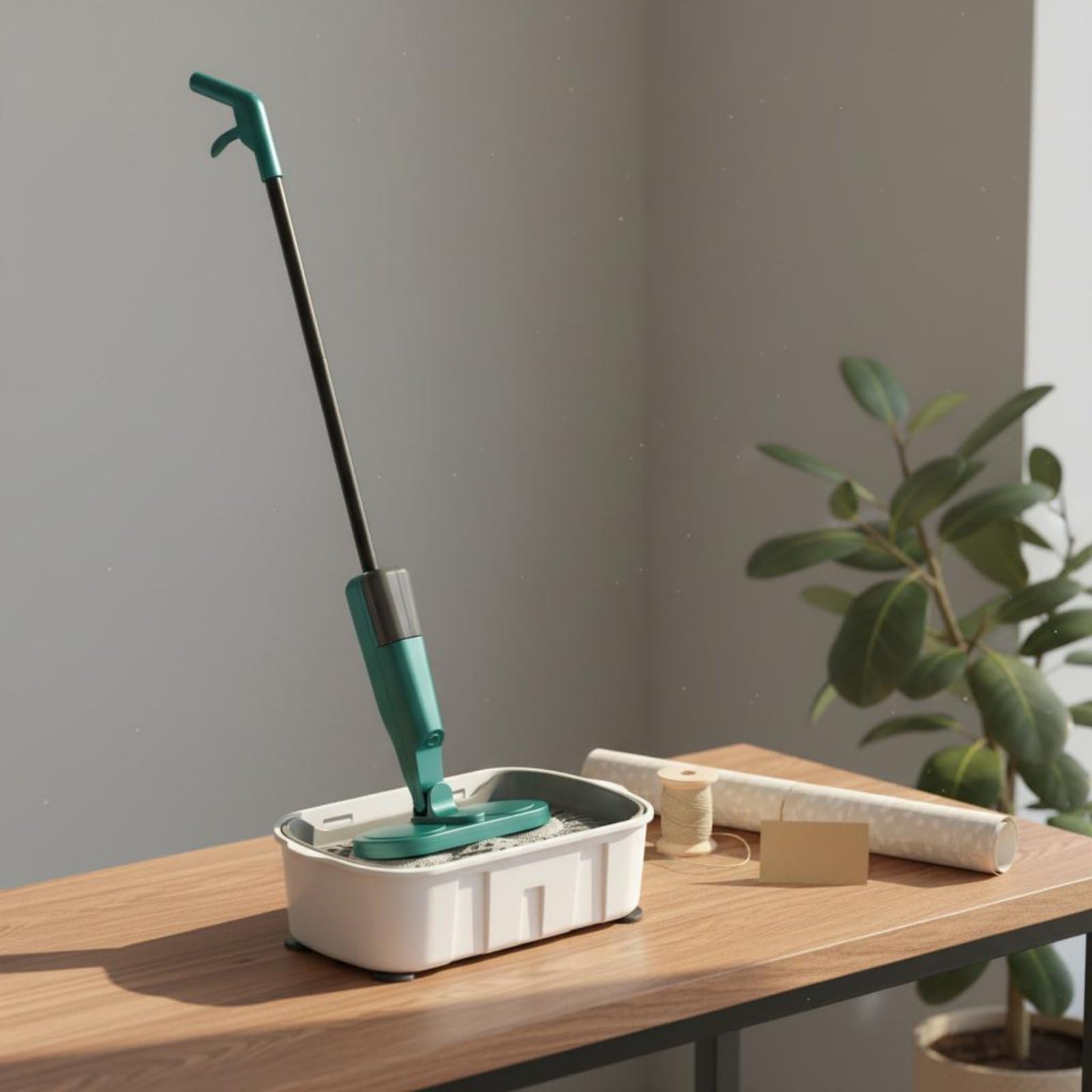 predolo Electric Floor Mop Scopa Elettrica Lavapavimenti con Serbatoio Spruzzo Testa Rotante Ricarica USB per Passate Rapide Quotidiane Riduzione Fatica E, Verde