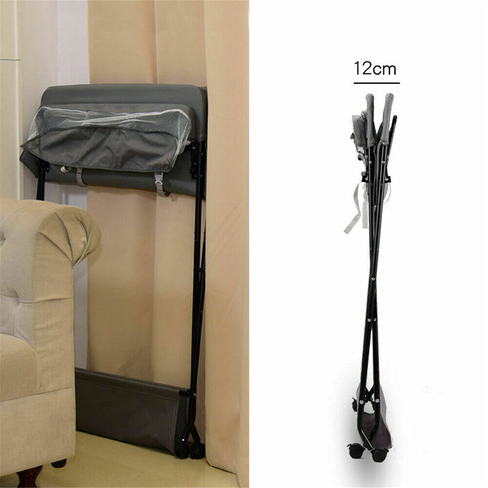 Mesa de cambio de bebé plegable Nursery Changing Station con almacenamiento, con bañera, con ruedas, con cajones, con alfombrilla, color gris oscuro, adecuado para bebés de hasta 12 meses