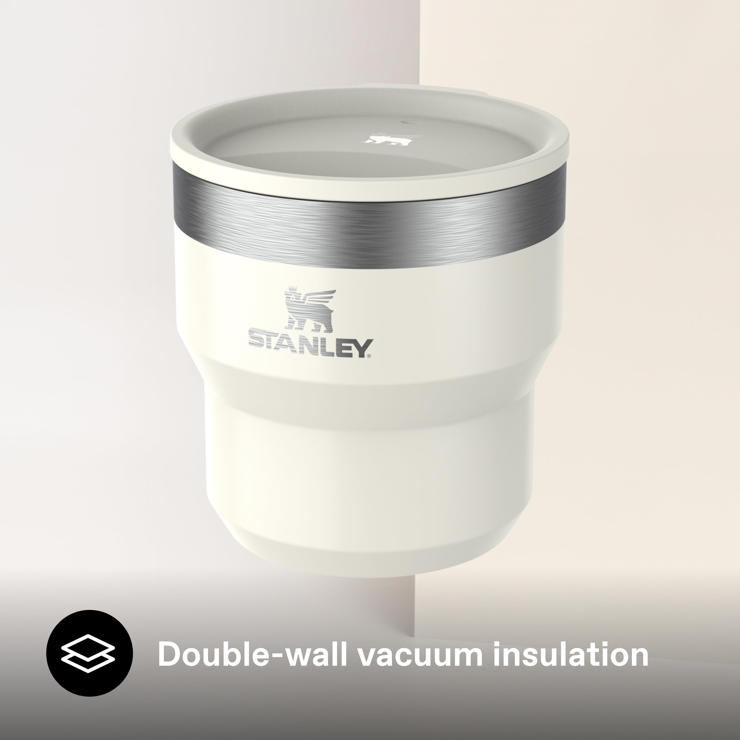 Stanley 1913 Stay-Hot tazza impilabile 0.29L - tazza da viaggio in acciaio inox - mantiene le bevande fredde per 2.5 ore - isolamento a doppia parete - lavabile in lavastoviglie - Cream