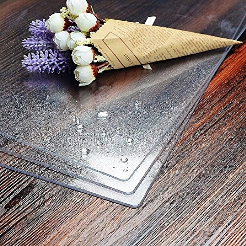 Image of LovePads Frosted Table Cover Protector 36 x 62 Inch, 1.5mm Thick Plastic Table Cover, Table Protector for Dining Room Table, Waterproof Vinyl Tablecloth Table Pad Mat for Kitchen, Writing Desk