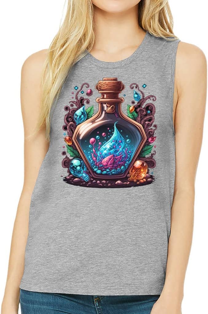 Elixir Design Print Women's Muscle Tank - Unique Tank Top - Graphic Workout Tank