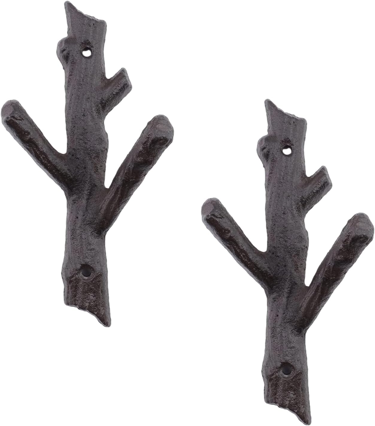 Cast Iron Tree Coat Hooks, 2 Pcs, 7.6"x3.94"