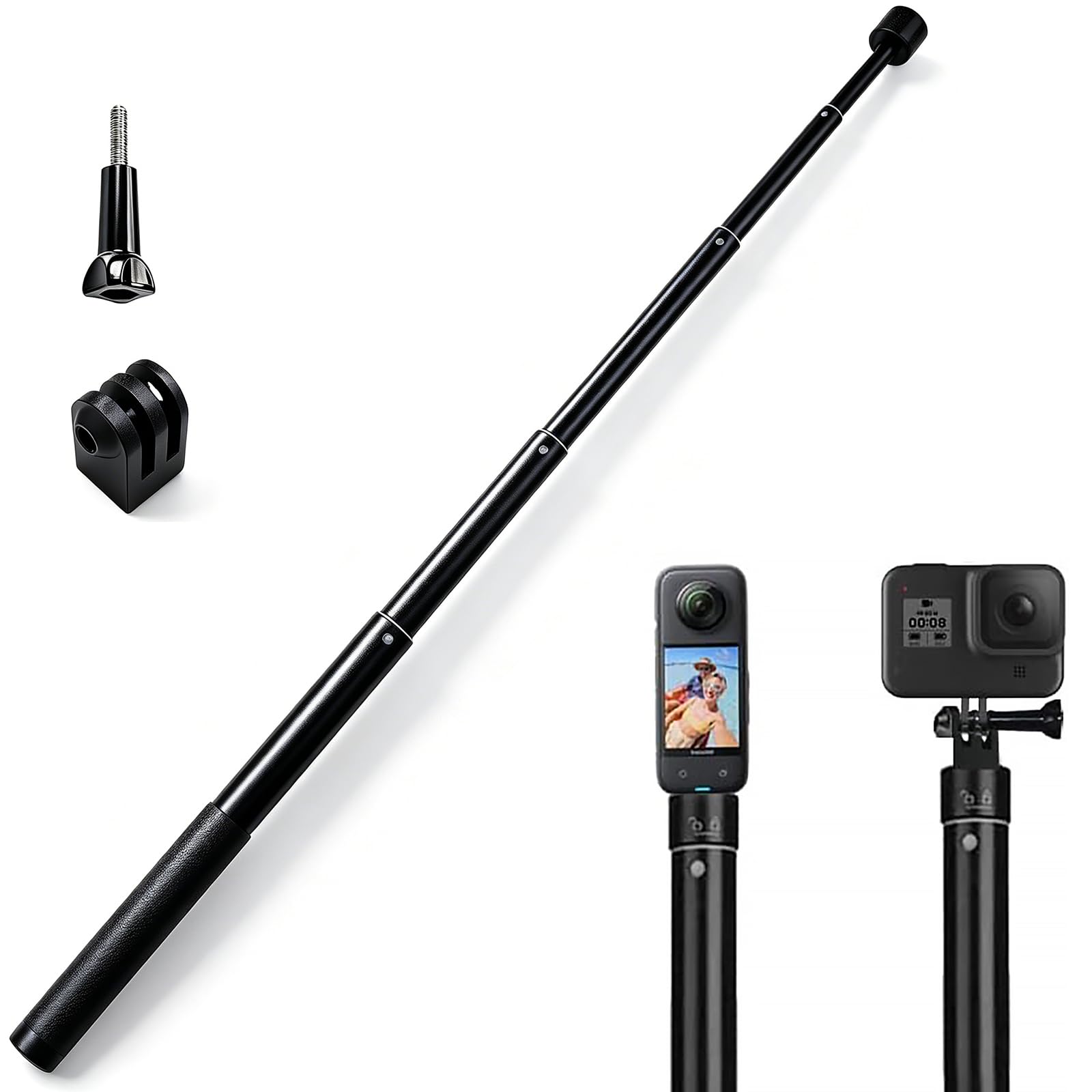 51.2 inch Invisible Selfie Stick Compatible with GoPro Hero 13 12