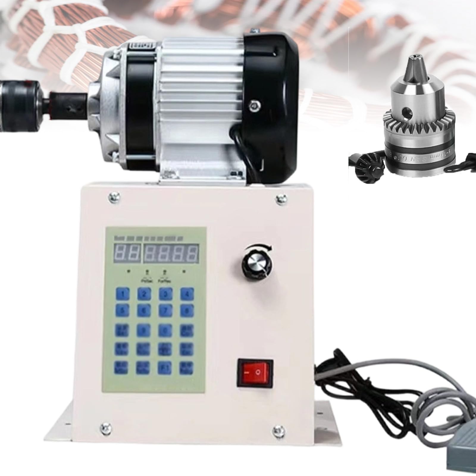 YXYLJOZ Coil Winding Machine with Digital Display, Electric Coil Counter 0-9999, Ideals for 50kw Motor, Fishing Line & Enameled Wire, 650W Power (500W)