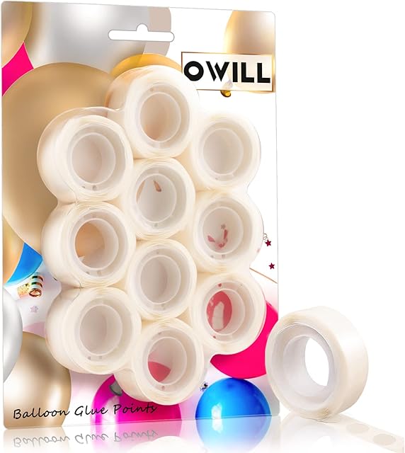 1000PCS Balloon Glue Dots, Removable Balloon Sticky Dots Double Sided Tape, Extra strong sticky for Crafting Wedding Christmas Birthday Party Decorations DIY Scrapbooking