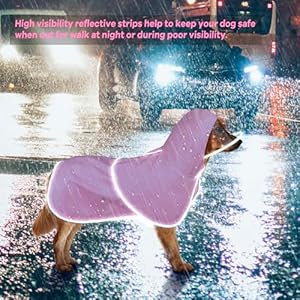   Reflective-Dog-Raincoat-Waterproof-Dog-Rain-Jacket-Hooded-Poncho-Lightweight-Dog-Rain-Coat-with-Transparent-Cap-Brim-Medium-Pink