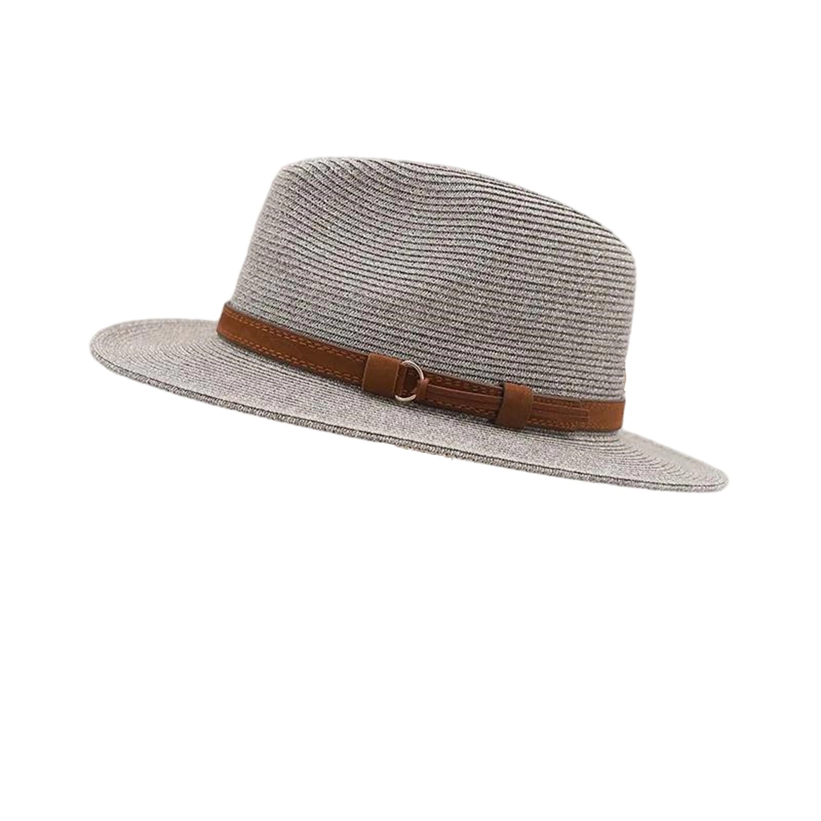 LCUVIMPEX Bucket Hats， Women's Straw Sun Hat Wide Brim Protection Beach Multicolor Adjustable 55-58 CM(Gray)