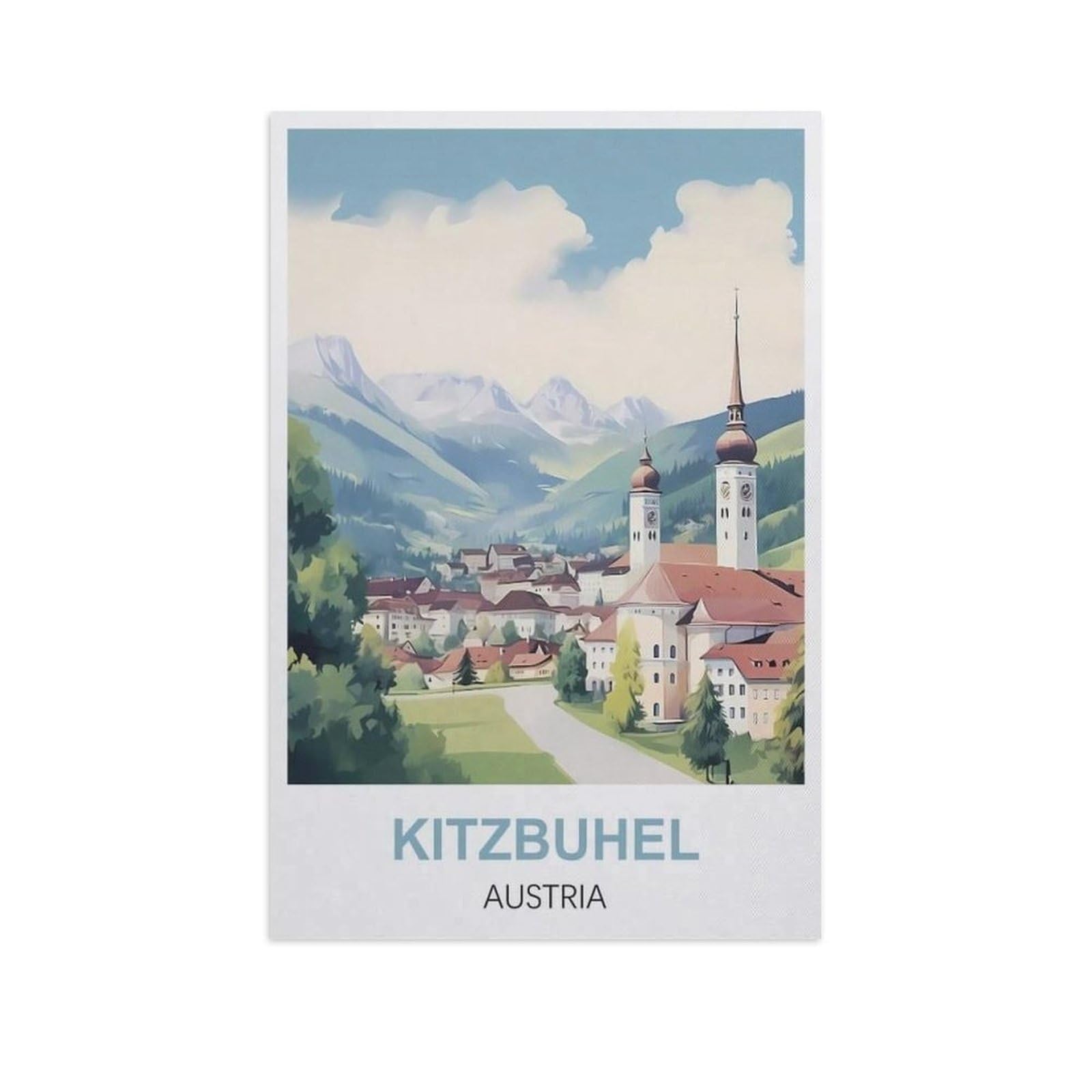 PGCKSK Diamond Painting，Kitzbuhel Austria，Diamond Painting Art Embroidery Cross Stitch Pictures Gift Wall Decoration（40 x 50 cm/15.74 x 19.68 inches）-FX20