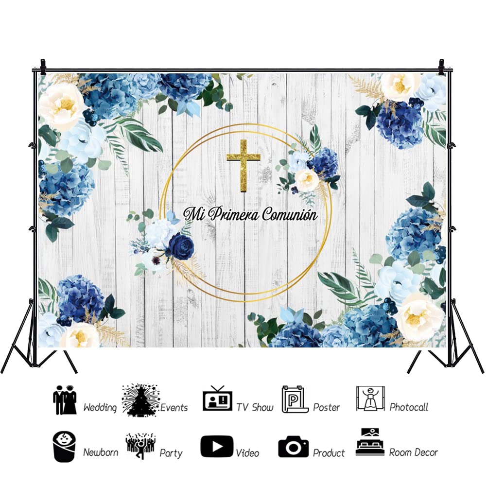 Fondale Fotografico Renaiss 2.2x1.5m Con Stampa God Bless – Per Battesimo, Comunione E Baby Shower