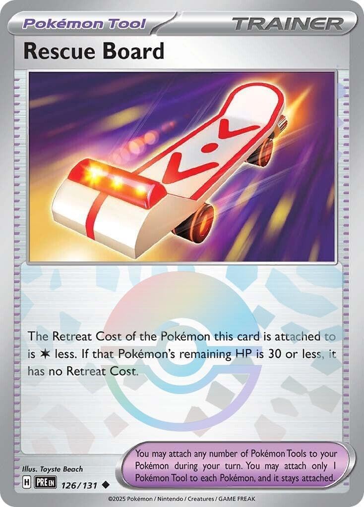 Pokemon - Rescue Board 126/131 – Prismatic Evolution – Poke Ball – Etched Foil
