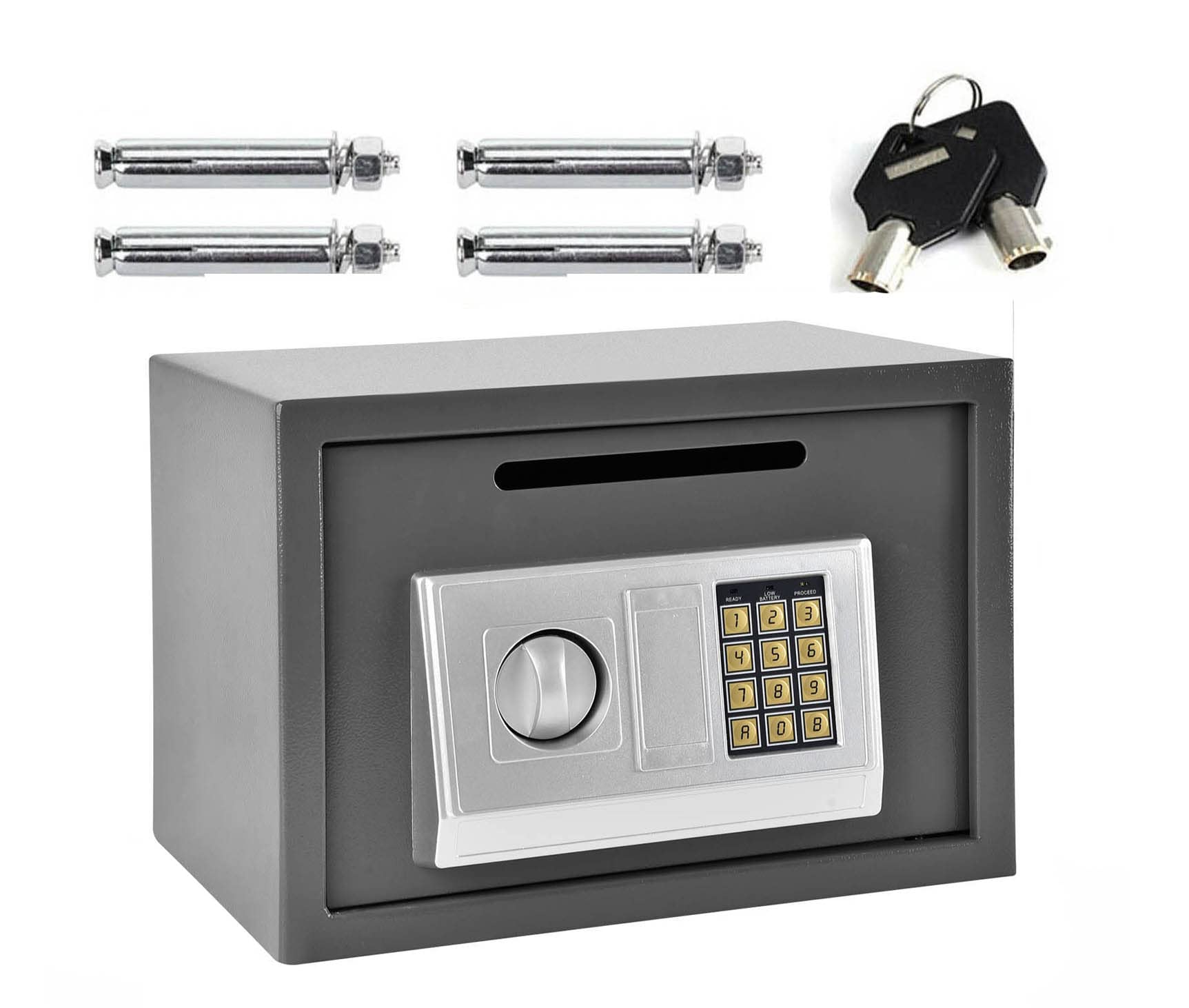 Casseforti per armadietti Cassetta di Sicurezza Elettronica con Password in Acciaio Massiccio con Serratura Cassetta di Sicurezza per Hotel con Chiave di Blocco per Ufficio domestico/35X25X25Cm(16L)