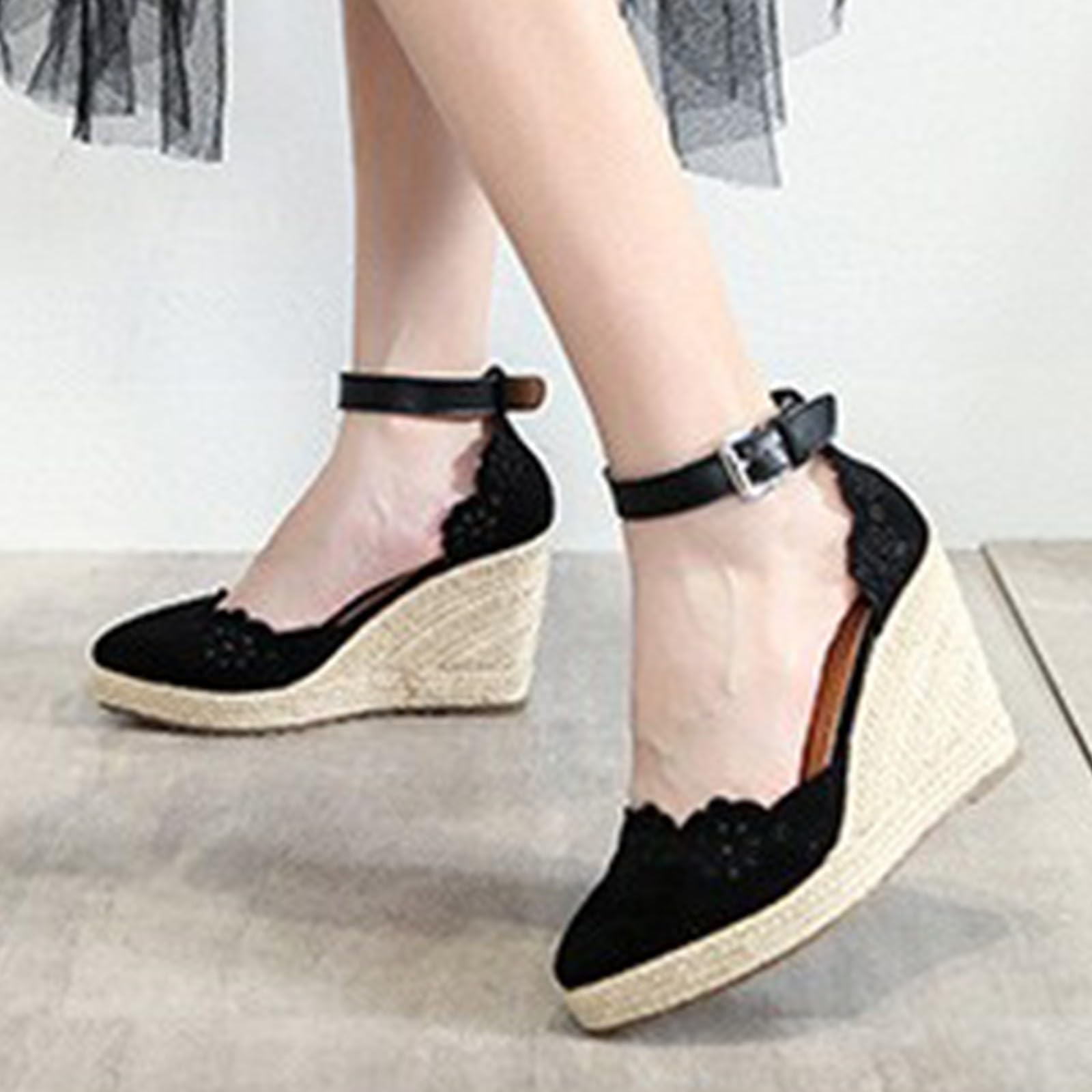 Sandali Gioiello Donna,Sandalo Ciabatta Donna,Punta Affusolata Alto Plateau Espadrillas Casual,Tacchi Decorazioni A Fiore Strass Apertura Facile Cerimonia