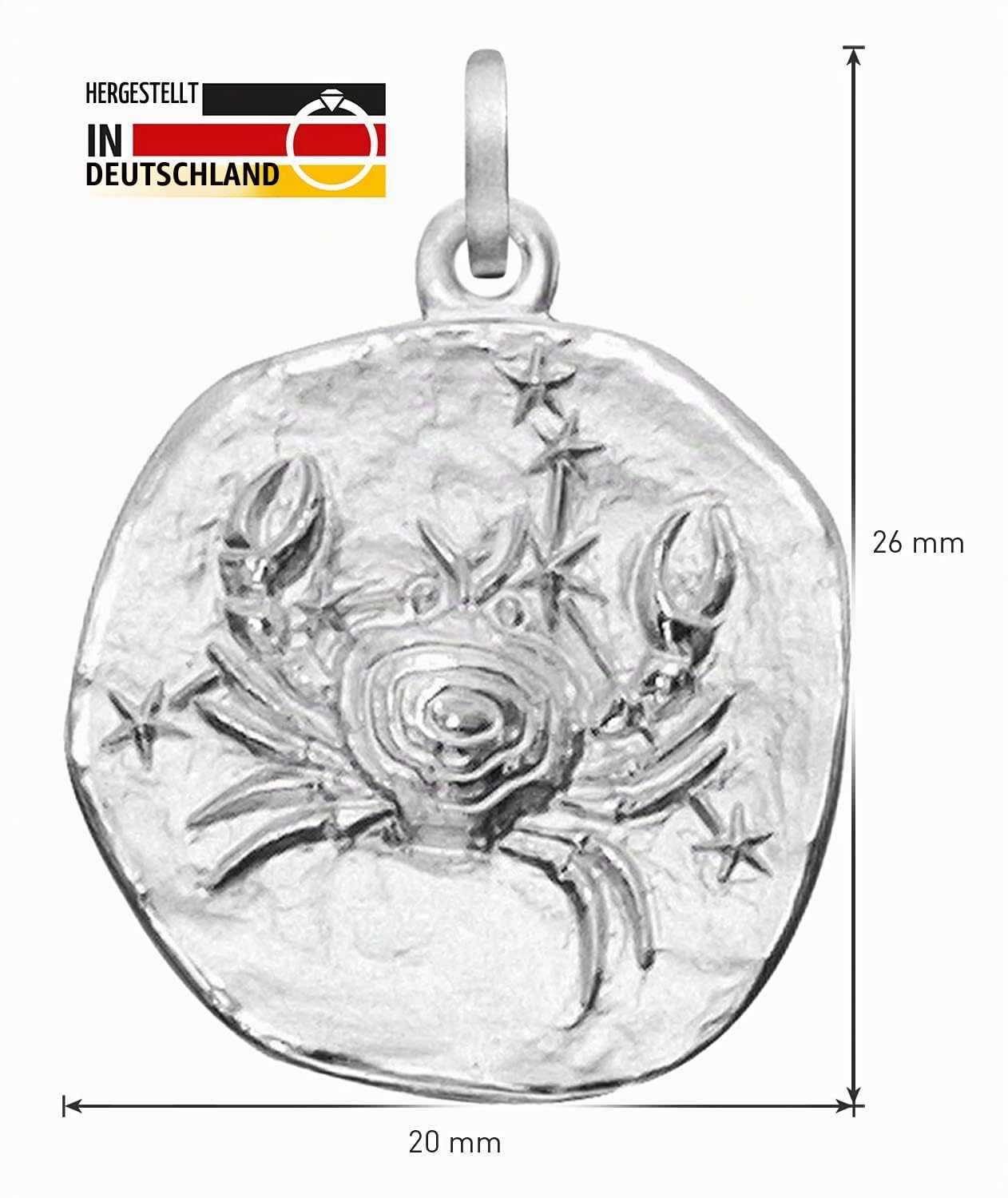 trendor Sternzeichen Krebs Ø 20 mm und Halskette 925 Silber 51610-07